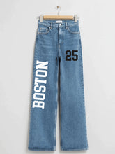 MID BLUE BOSTON 25 WIDE LEG JEANS - THE VOGUE APPARELS